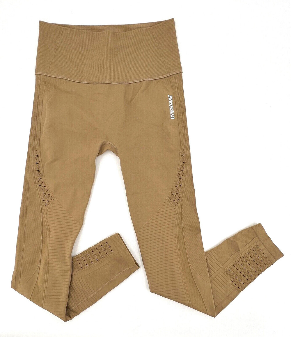 Gymshark Legging Womens Medium Brownish yellow Compression Eyelets Workout